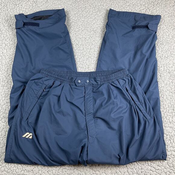 MIZUNO Lined Track Pants Mens XXL Blue Zip Ankle Vented Drawstring Pockets - Picture 1 of 12